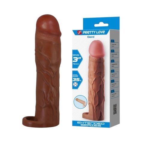 Funda Extensora y Engrosadora de Pene Gerd 19,5 cms Mulato-0