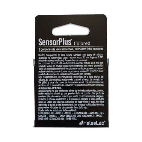 Preservativos Sensor Plus Colored 3 Un-1