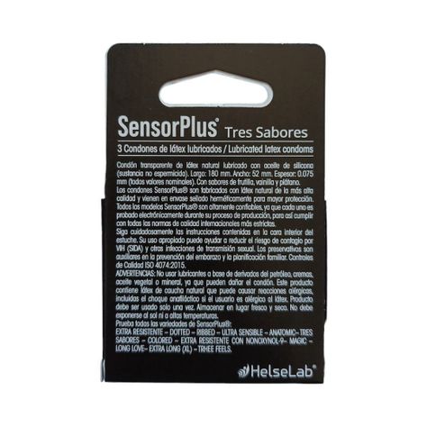  Preservativos Sensor Plus Tres Sabores 3 Un-1