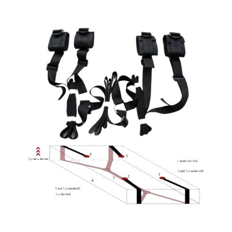  Inmovilizador de Brazos y Piernas para Cama - Negro-4
