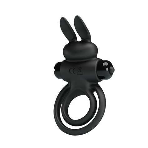 Anillo Conejito Vibrador Doble Negro-0