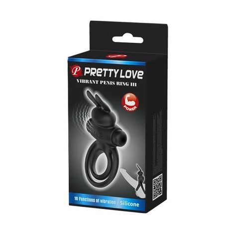 Anillo Conejito Vibrador Doble Negro-3