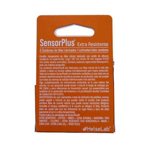 Preservativos Sensor Plus Extra Resistente con Espermicida 3 Un-1