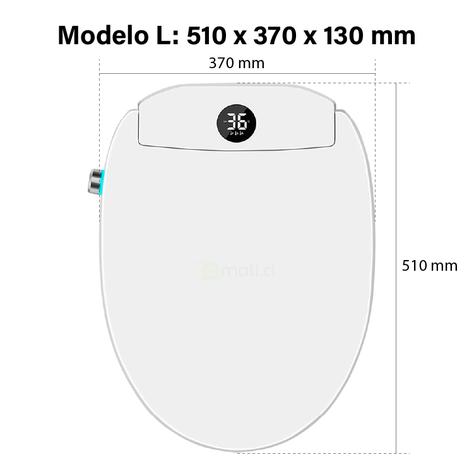 Tapa Asiento de Inodoro Inteligente Bidet BLU107 L con Elevación Automática WC Baño japonés-1