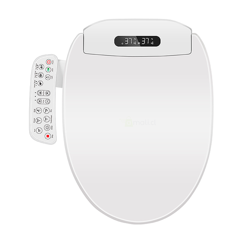 Tapa Asiento de Inodoro Inteligente BLU102 L White con Bidet Panel Control Lateral WC baño japones-0