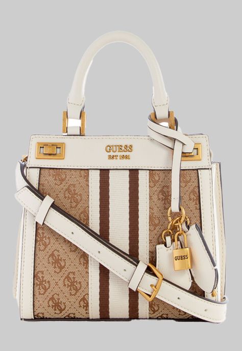 Mini Cartera Guess Katey Mini Satchel Lls Blanco-0