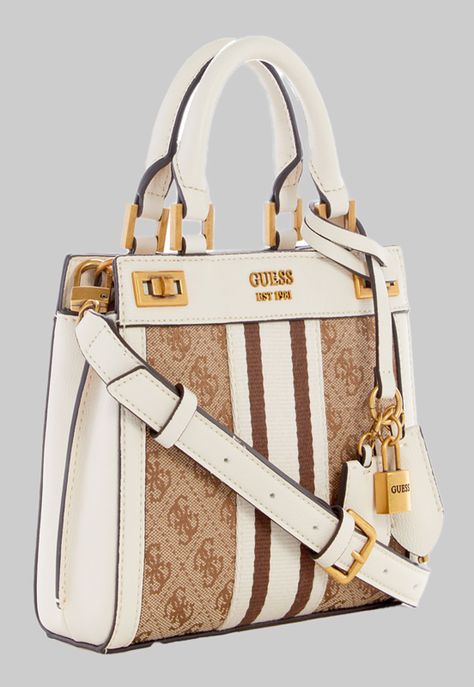 Mini Cartera Guess Katey Mini Satchel Lls Blanco-1
