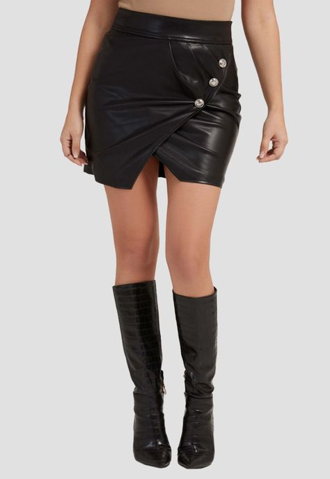 Falda Guess Megghy Skirt Jblk Negro-0