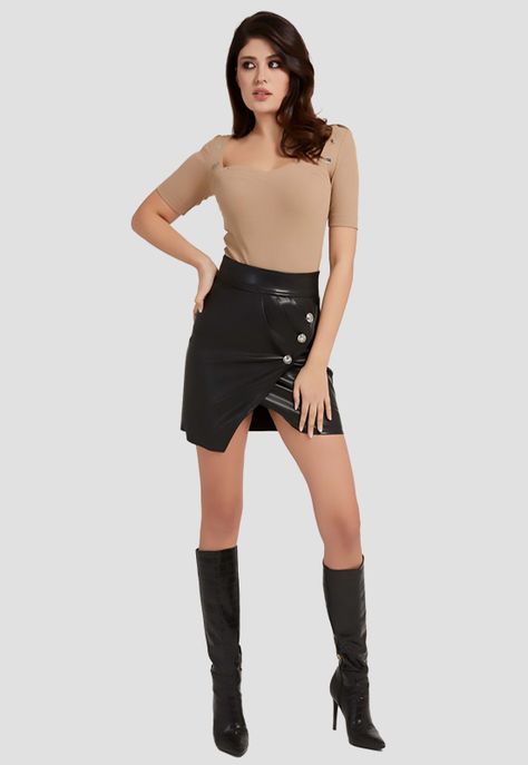 Falda Guess Megghy Skirt Jblk Negro-1