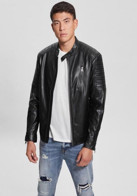 Chaqueta Guess Urban Biker Jblk Negro-0