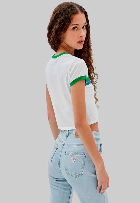Top Guess Go J Balvin Cropped Ringer F0E1 Blanco-14