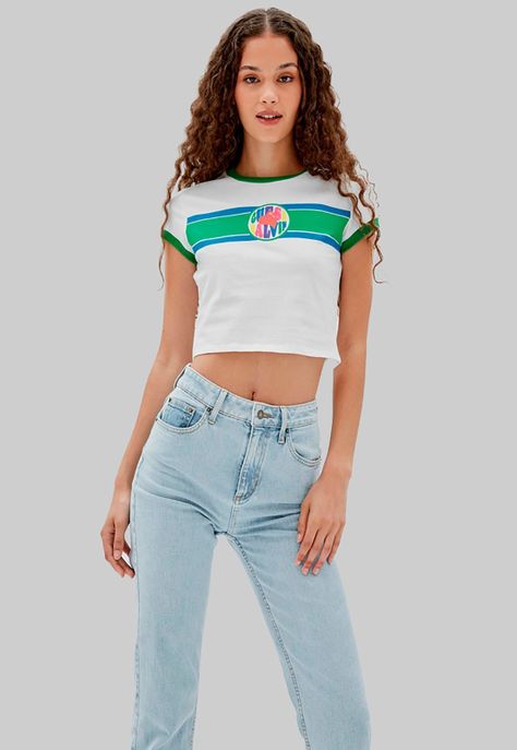 Top Guess Go J Balvin Cropped Ringer F0E1 Blanco-0