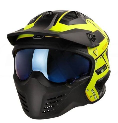 Casco Moto Shaft 225 Pilot Undercover Amarillo n ir.az abierto con mascara removible-3