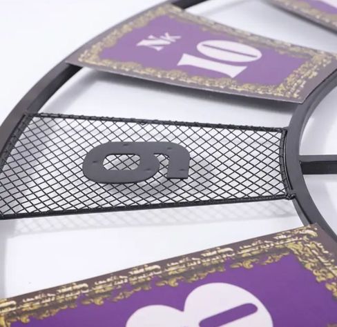 RELOJ PARED METAL 70 CM NEGRO CON MORADO-2