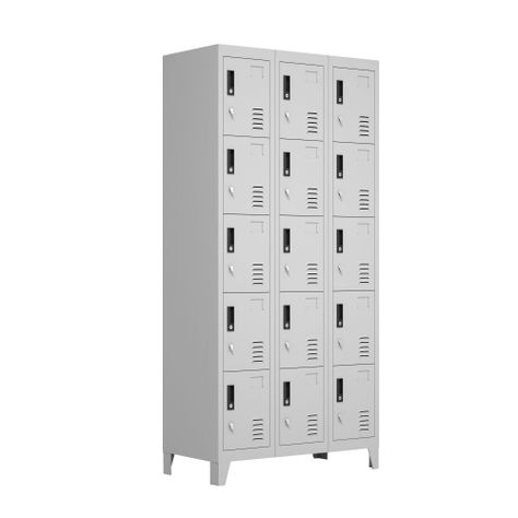Locker Metálico: 3 Cuerpos y 15 Puertas-1