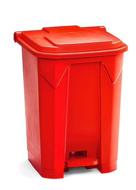 Basurero 100 Litros Con Pedal Central - Rojo-1