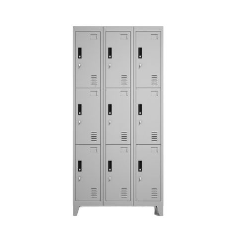 Locker Metálico: 3 Cuerpos y 9 Puertas-0