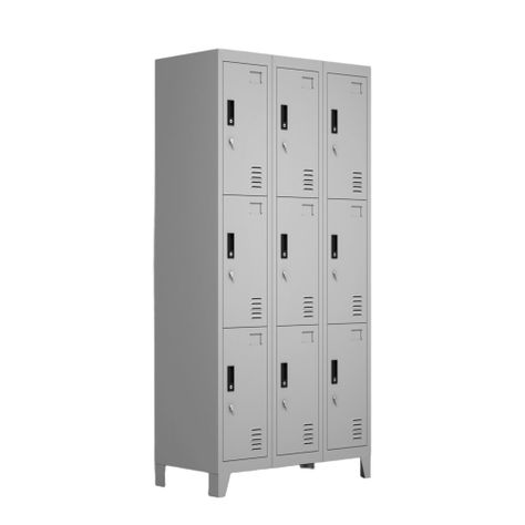 Locker Metálico: 3 Cuerpos y 9 Puertas-1
