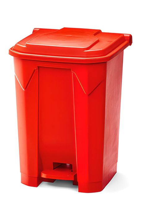 Basurero 30 Litros Con Pedal Central - Rojo-0