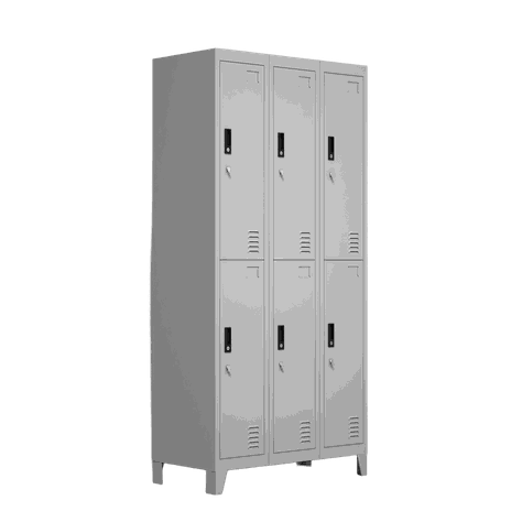 Locker Metálico: 3 Cuerpos y 6 Puertas-1