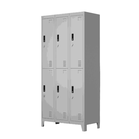 Locker Metálico: 3 Cuerpos y 6 Puertas-2