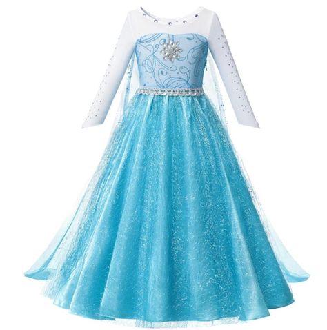 Disfraz Vestido Princesa Elsa Frozen con Accesorios -1