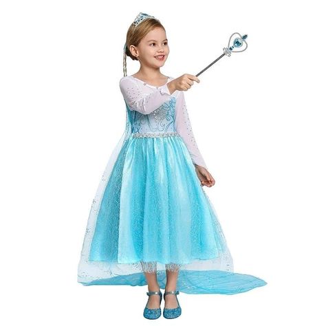 Disfraz Vestido Princesa Elsa Frozen con Accesorios -3