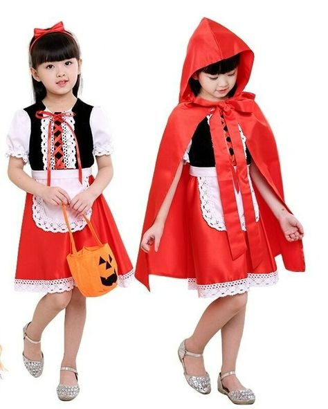 Disfraz Caperucita Roja Para Niñas Con Capucha Y Canasta.-0