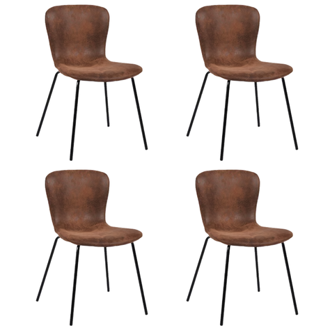 Pack 4 Sillas De Comedor Vintage Café-0