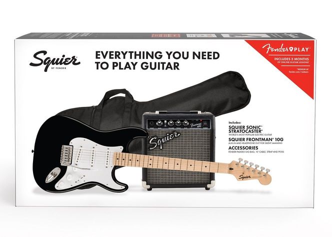 Pack Guitarra Eléctrica Squier Stratocaster Sonic (Negro)-1