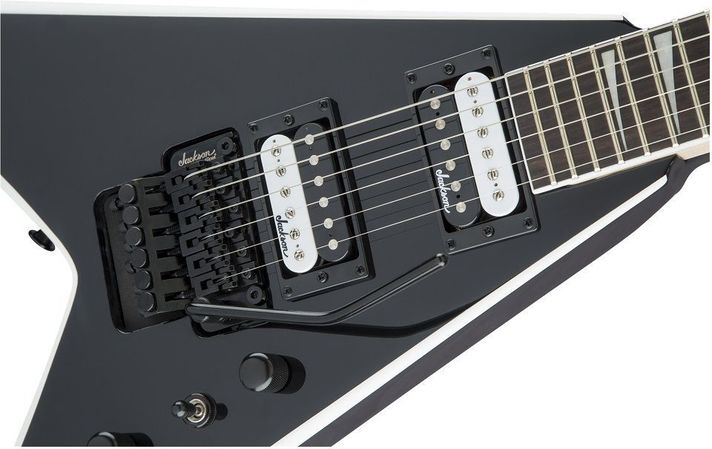 Jackson JS32 King V (Negro con bordes blancos)-2