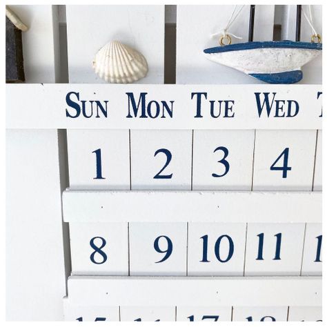 Decoración Náutica, Calendario Perpétuo, Marino, En Madera-2