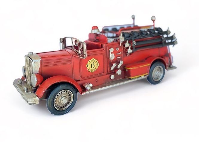 Camión De Bomberos A Escala, Colección, Decoración Vintage Fierro.-0