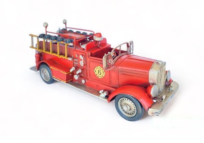 Camión De Bomberos A Escala, Colección, Decoración Vintage Fierro.-1
