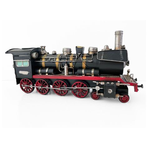 Locomotora Tren A Escala, Colección Decoración Vintage Metal-0