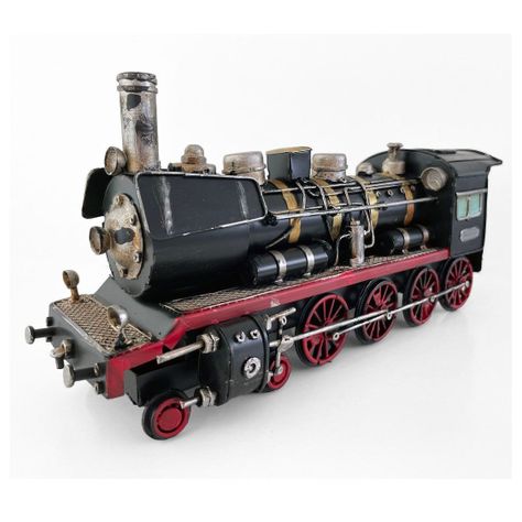 Locomotora Tren A Escala, Colección Decoración Vintage Metal-1