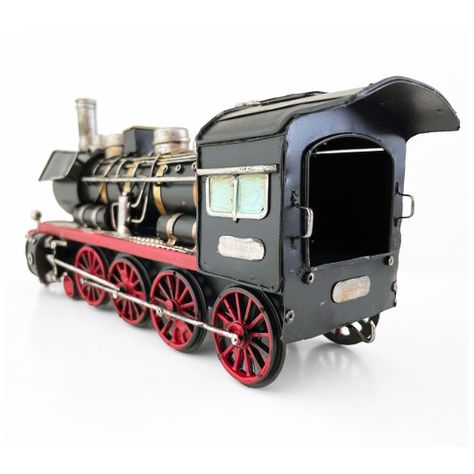 Locomotora Tren A Escala, Colección Decoración Vintage Metal-3