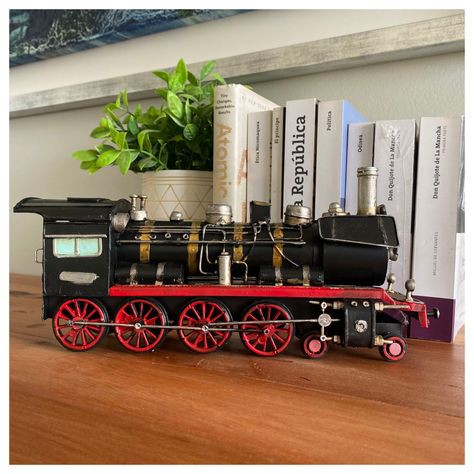 Locomotora Tren A Escala, Colección Decoración Vintage Metal-5