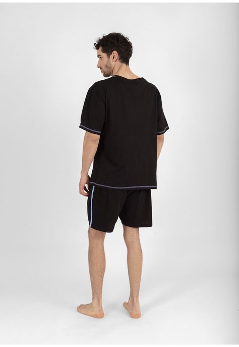 Pijama short algodón 77.0702-NEG Kayser-1