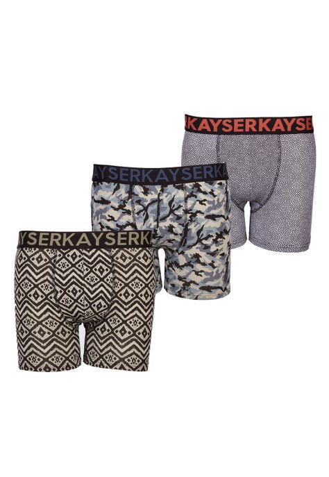 Pack 3x Boxer largo algodón P393.214M-GRI Kayser-0