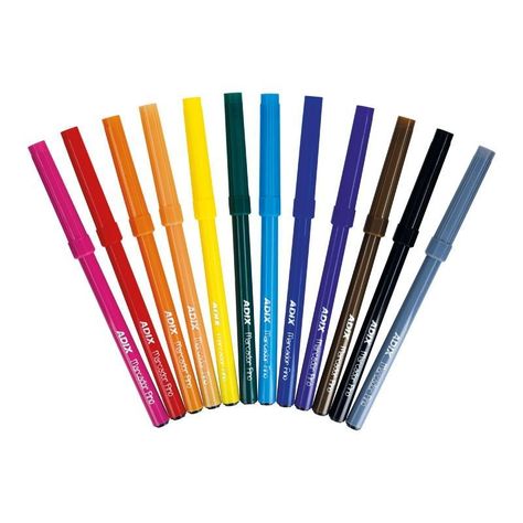 Marcadores Punta Fina 12 colores Adix-1