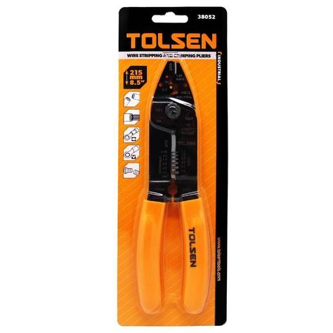 Alicate Pelacables Y Aprieta Terminales 215mm/8.5  Tolsen-2