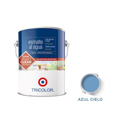 Esmalte Al Agua Profesional 1 Gl Azul Cielo Tricolor-0