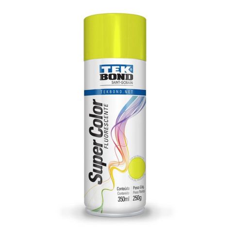Pintura Aerosol Spray 350ml Fluorescente Amarillo Tekbond-0