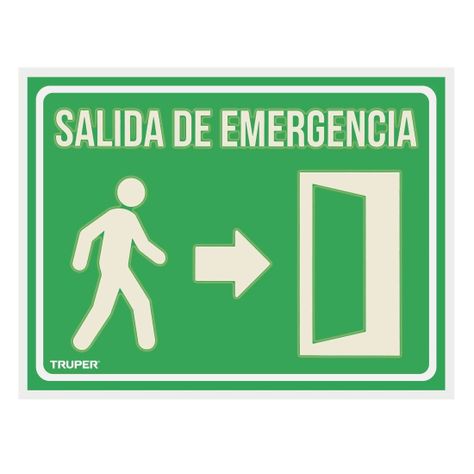 Letrero "Salida de Emergencia" 21x28cms Truper-0