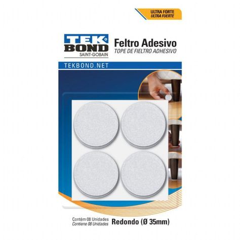 Fieltros Adhesivos Redondo 35mm Blanco 8un. Tekbond-0