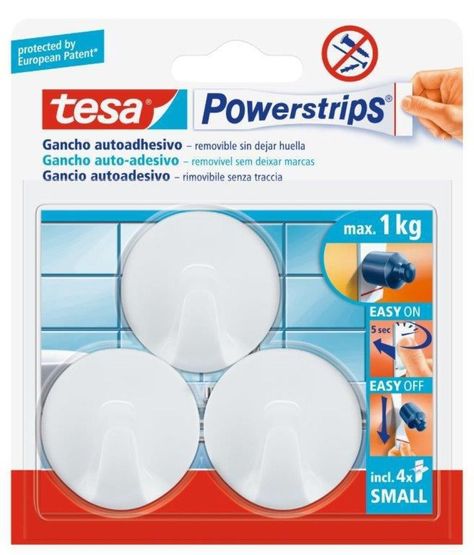 Tesa Ganchos Adhesivos Powerstrips Circular Blanco 3 Un-0