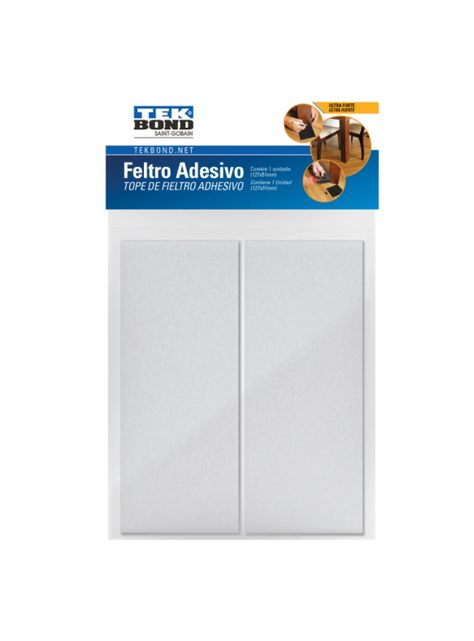 Fieltros Adhesivos Rectangular 127x51mm Blanco 2un. Tekbond-0