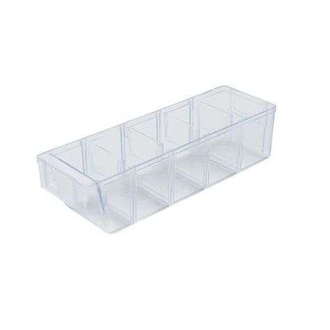 Caja Transparente Poliestireno Rígido Pequeña 5 divisiones - Toolmax-0