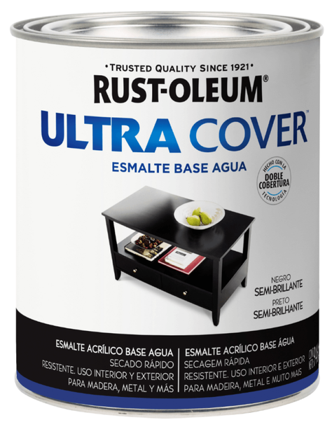 Esmalte al Agua Ultra Cover 946ml Negro Semi Rust Oleum-0
